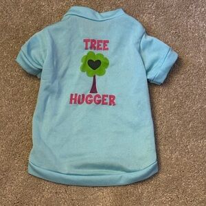 Light Blue Dog Polo with Tree Hugger Design